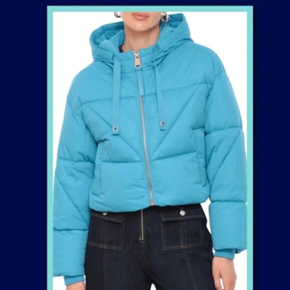 Avec Les Filles Cropped Hooded Puffer Coat 2XL - Picture 2 of 12